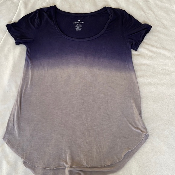 American Eagle Outfitters Tops - American Eagle Soft and Sexy Slub Ombré Short Sleeve Purple Lavender Medium